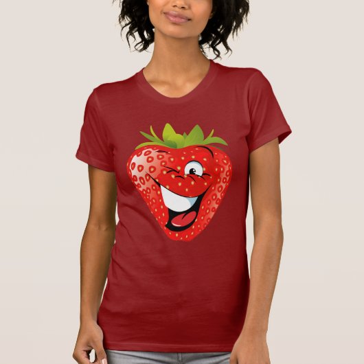 grappige geanimeerde aardbei t-shirt (Voorkant)