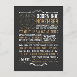 Grappige Geboren In November Verjaardag Schorpioen Briefkaart