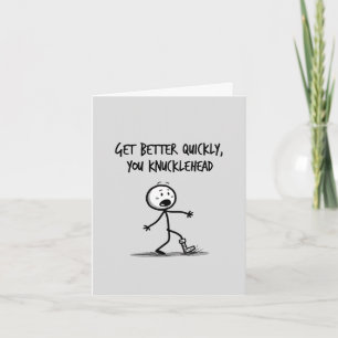 Grappige gebroken arm stick figuur Kaart