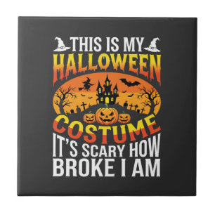 Grappige Gebroken Halloween Kostuum Spookhuis Ontw Tegeltje