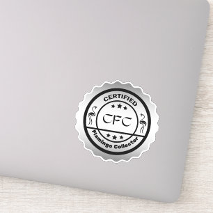 Grappige gecertificeerde Flamingo Collector Zwart Sticker