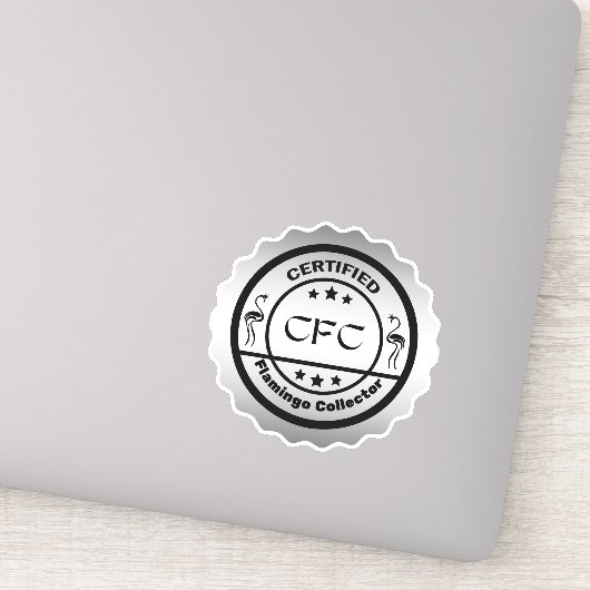 Grappige gecertificeerde Flamingo Collector Zwart  Sticker (Detail)