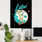 Grappige Gecko later Poster (Thuiskantoor)