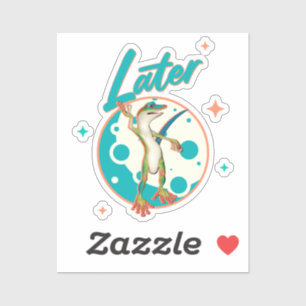Grappige Gecko Later Uitstel Humor Sticker