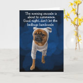 Grappige gedachte van de pug kaart (Gele Bloem)