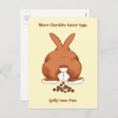 Grappige gedraaide paashaas © Sandy Long Feestdagenkaart (Voorkant / Achterkant)