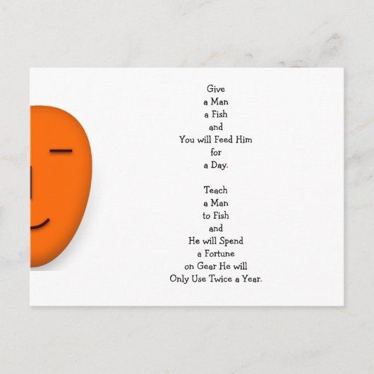 Grappige Geef een man een vis IRL LOL Citaat Humor Briefkaart (Voorkant)