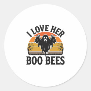 Grappige Geest Bij Punt Vintage Halloween T-Shirt Ronde Sticker