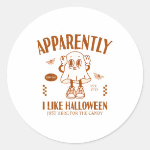 Grappige Geest Blijkbaar Houd Ik Van Halloween  Ronde Sticker