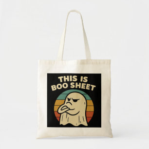 Grappige Geest "Dit Is Boo Blad" Retro Halloween Tote Bag