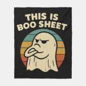 Grappige geest "Dit is Boo Sheet" Retro Halloween Fleece Deken (Voorkant)