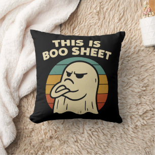 Grappige geest "Dit is Boo Sheet" Retro Halloween Kussen