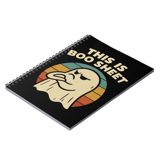Grappige geest "Dit is Boo Sheet" Retro Halloween Notitieboek (Linkerzijde)