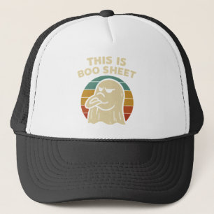 Grappige geest "Dit is Boo Sheet" Retro Halloween Trucker Pet