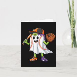 Grappige Geest Halloween Honkbal Drip Jongens Meis Kaart