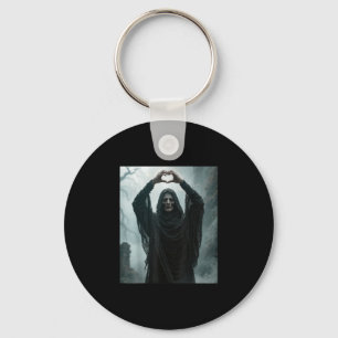 Grappige geest hart handen eng gezicht halloween sleutelhanger