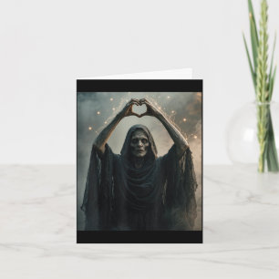 Grappige geest hart handen eng gezicht horror post kaart