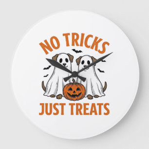 Grappige Geest Hond Halloween Geen Streken Alleen  Grote Klok
