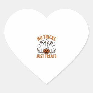 Grappige Geest Hond Halloween Geen Streken Alleen Hart Sticker