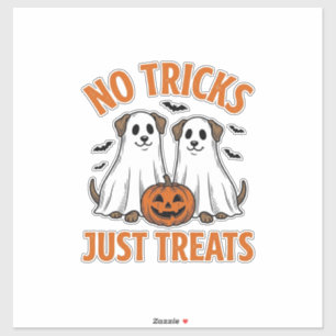 Grappige Geest Hond Halloween Geen Streken Alleen Sticker