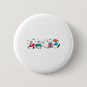 Grappige geest lezen boeken leraar Halloween Spook Ronde Button 5,7 Cm
