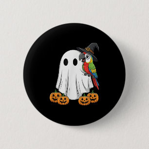 Grappige Geest Papegaai Pompoen Halloween Kinderen Ronde Button 5,7 Cm
