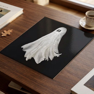 Grappige Geest Van Halloween Verleden Tekening Tegeltje