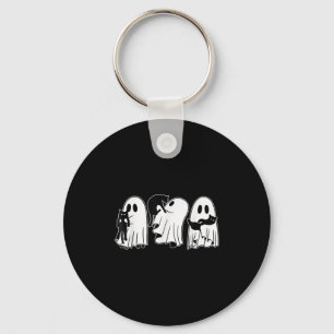 Grappige geesten met zwarte katten Halloween spook Sleutelhanger