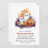 Grappige Geesten Pompoenen Kinder Halloween Party Kaart (Voorkant / Achterkant)