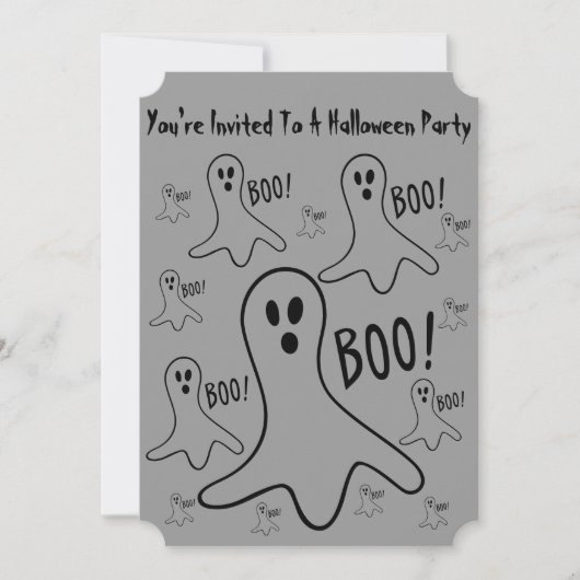 Grappige geesten schreeuwen boo halloween feest kaart (Voorkant)