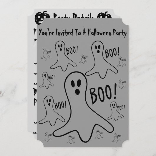 Grappige geesten schreeuwen boo halloween feest kaart (Voorkant / Achterkant)