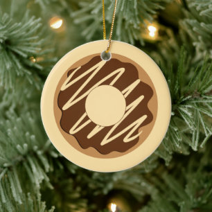 Grappige geglazuurde donut aangepaste kerstboom or keramisch ornament