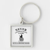 Grappige gehaakte citaten haaksters cadeau sleutelhanger (Voorkant)