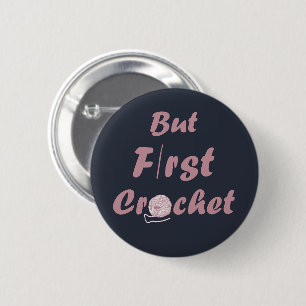 Grappige gehaakte gezegde breien offerte ronde button 5,7 cm