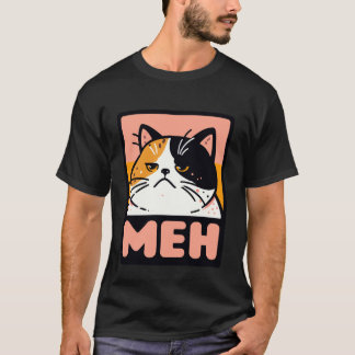 Grappige Geïrriteerde Kat Meh Sarcastisch Rollende T-shirt