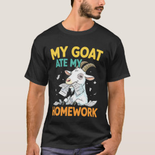 Grappige Geit At M'n Huiswerk Boerderij Dier Stude T-shirt