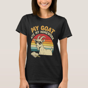 Grappige Geit At M'n Huiswerk Vintage Boerderij Di T-shirt