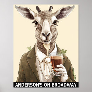 Grappige geit bier liefhebber dieren aangepaste co folie afdrukken