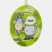 Grappige Geit; heldere groene camo, camouflage Keramisch Ornament (Rechts)