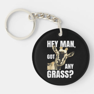 Grappige Geit Stomme Bak Farm Dier Meme Cadeau voo Sleutelhanger