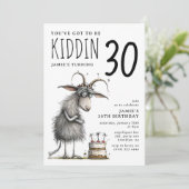 Grappige Geit Whimsical Volwassen Verjaardag Kaart (Staand voorkant)