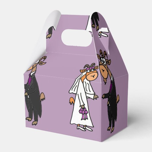 Grappige geitenbruid en bruidegom bruiloft bedankdoosjes (Achterkant)