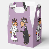 Grappige geitenbruid en bruidegom bruiloft bedankdoosjes (Geopend)