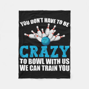 Grappige Gekke Bowling Kegelaars Tien Pin Spelers Fleece Deken