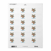 grappige gekke cartoon voor kerstmis etiket (Full Sheet)