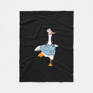 Grappige Gekke Goose Nurse Club School Nurse Stude Fleece Deken