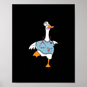 Grappige Gekke Goose Nurse Club School Nurse Stude Poster