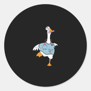 Grappige Gekke Goose Nurse Club School Nurse Stude Ronde Sticker