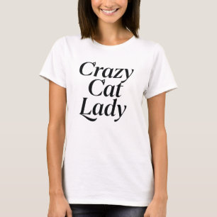 Grappige Gekke Kat Dames Werkend Van Huis Waterver T-shirt