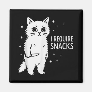 Grappige Gekke kat Ik heb snacks nodig Magneet